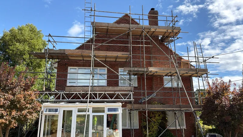 Access over a conservatory by A&S Scaffolding