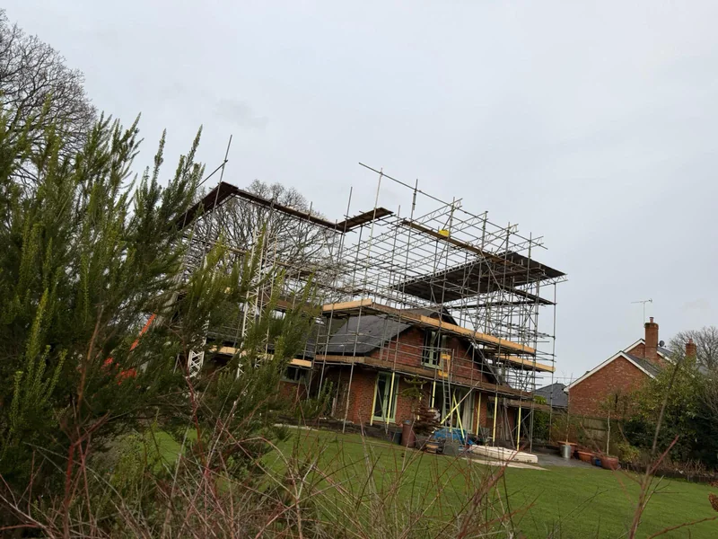 Roof construction access by A&S Scaffolding
