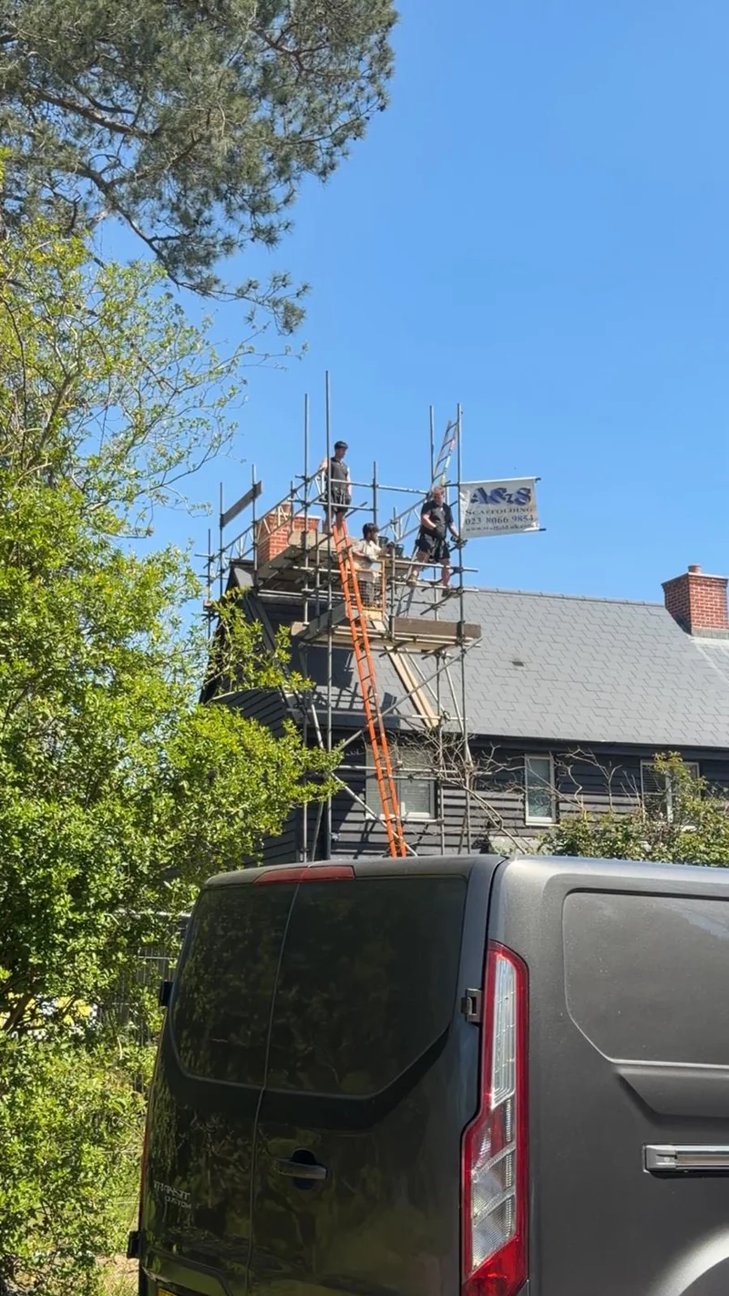 Chimney access by A&S Scaffolding