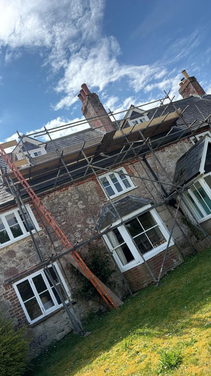 Cottage roofline access by A&S Scaffolding
